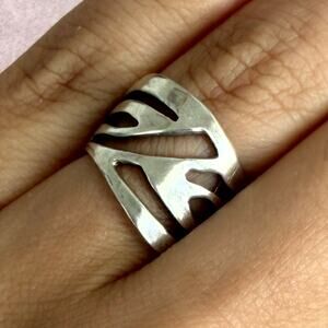 cellini sterling silver vintage open work band ring size 6